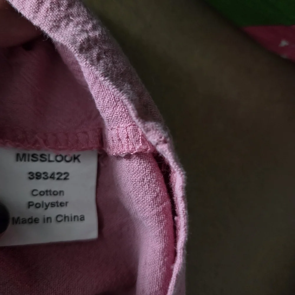 Misslook Pink Women's Top Large Peter Pan Collar - Picture 6 of 7
